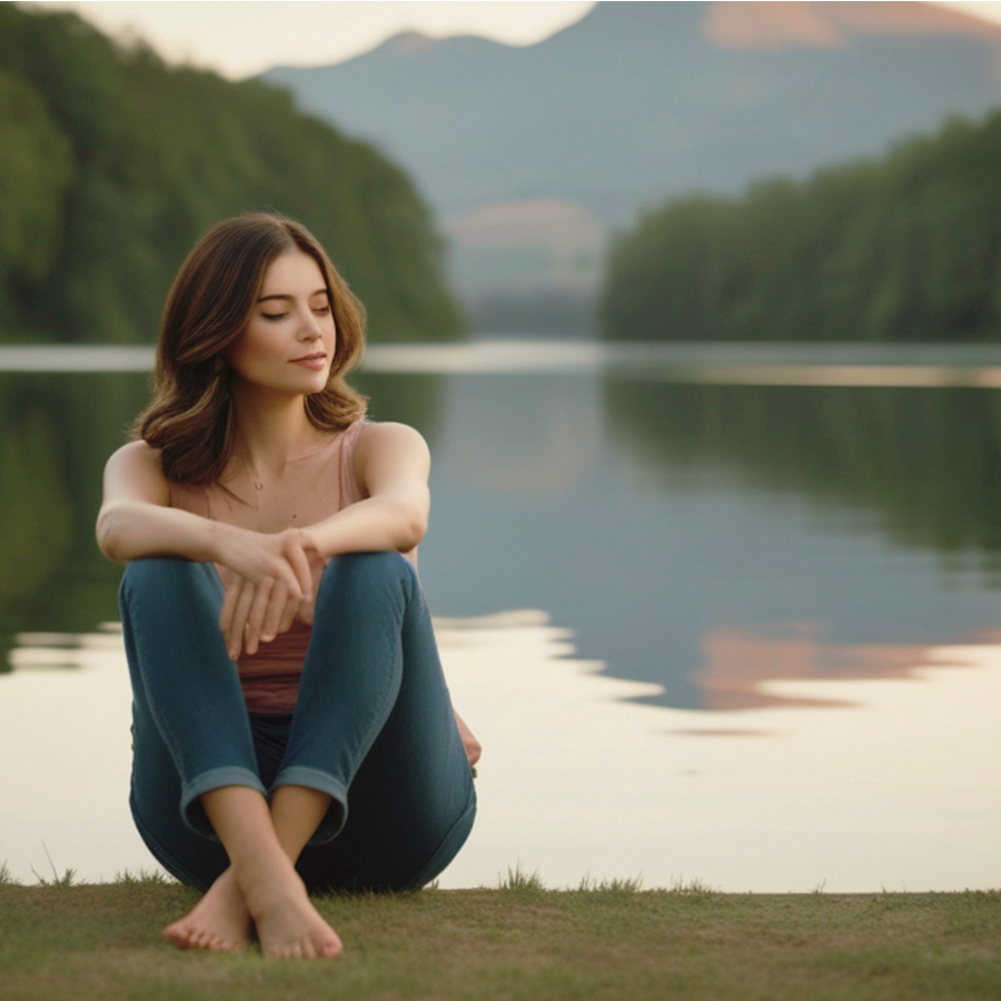 Woman sitting peacefully — trauma-informed therapy Orlando