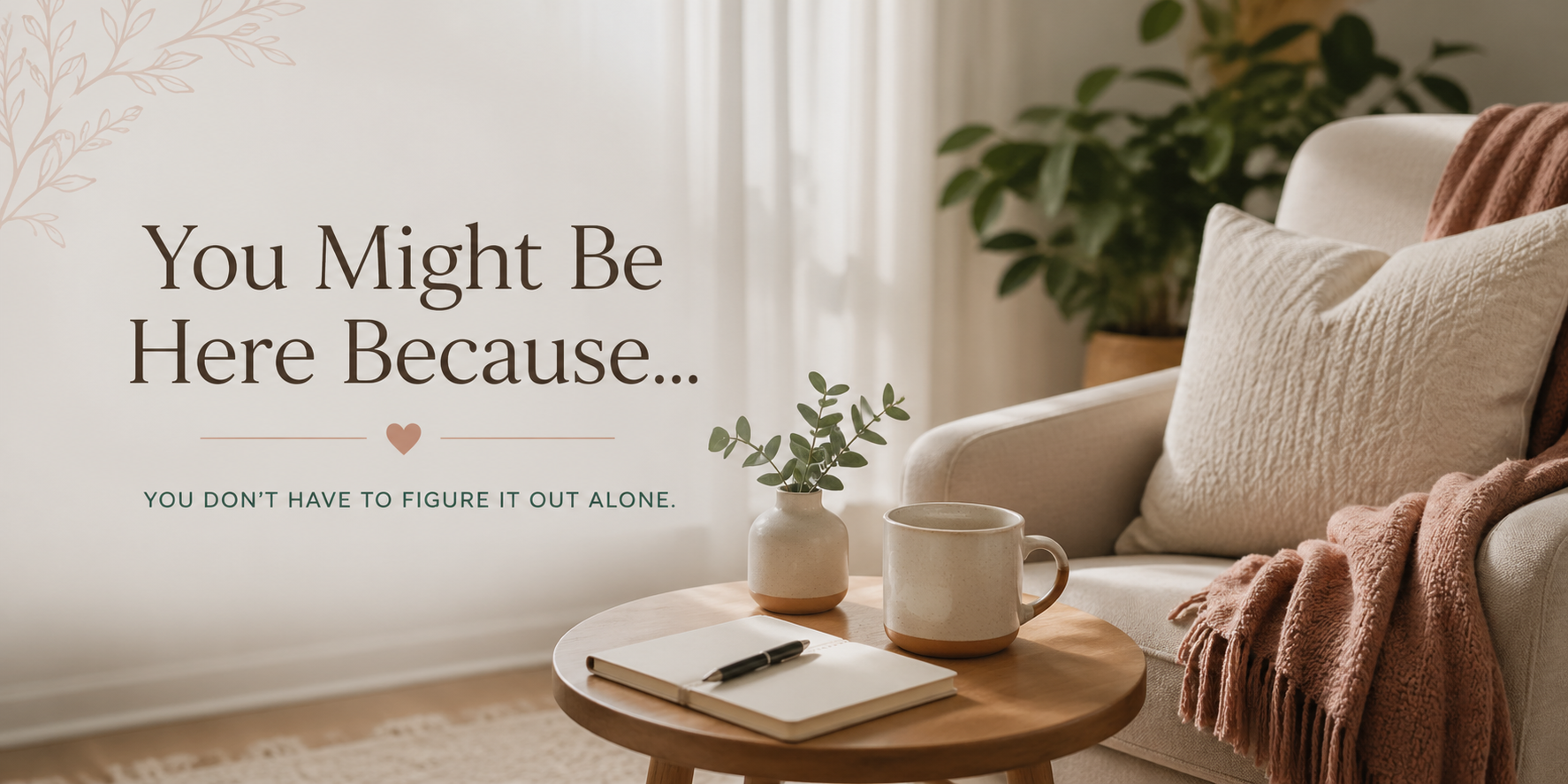 Calm therapy space with chair, soft lighting, and neutral decor representing anxiety therapy and emotional support in Orlando